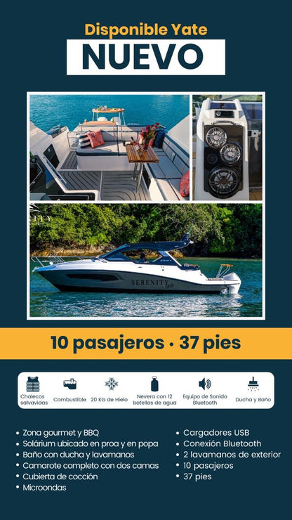 Yate Alquiler Cartagena 37FT | 10 Personas