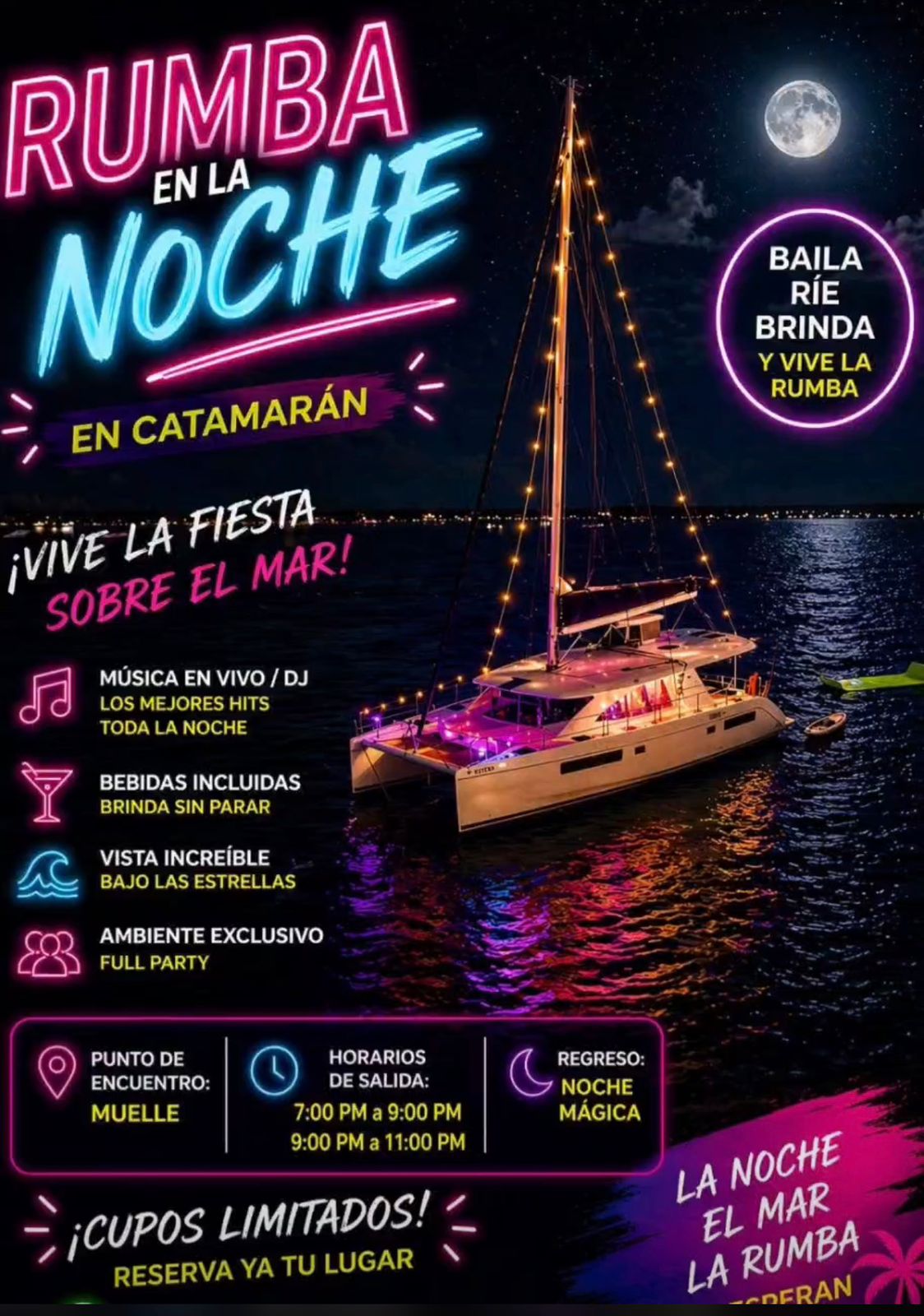 Tour Bahía Atardecer Catamarán Compartido - 2 Horas Barra Libre